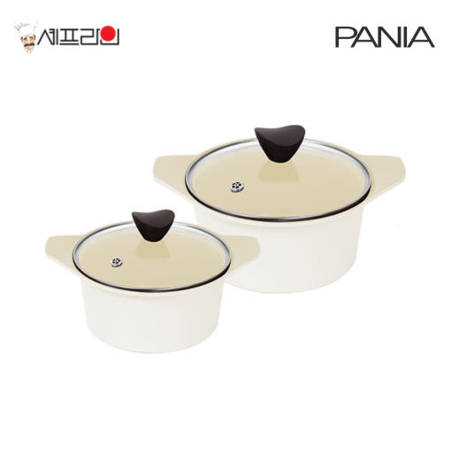 셰프라인 페니아(pania) 인덕션 IH 크림세라믹냄비 2종세트 (16양수+24양수)